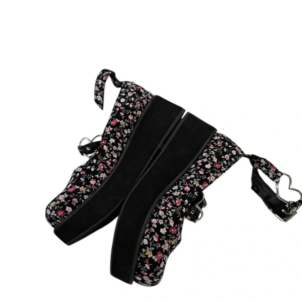 DEMONIA Sprite Floral Platform Heart Mary Jane Shoes